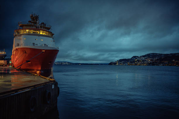 Winter in Bergen by the harbor, Norway