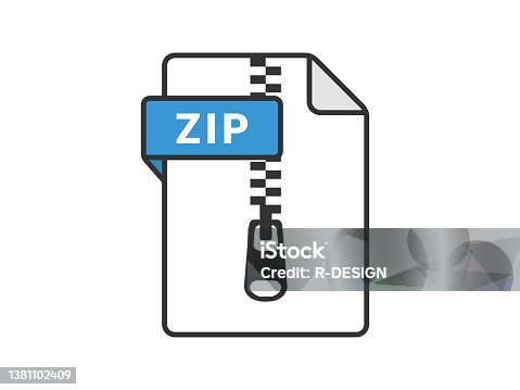 istock Icon illustration of a compressed ZIP file. 1381102409