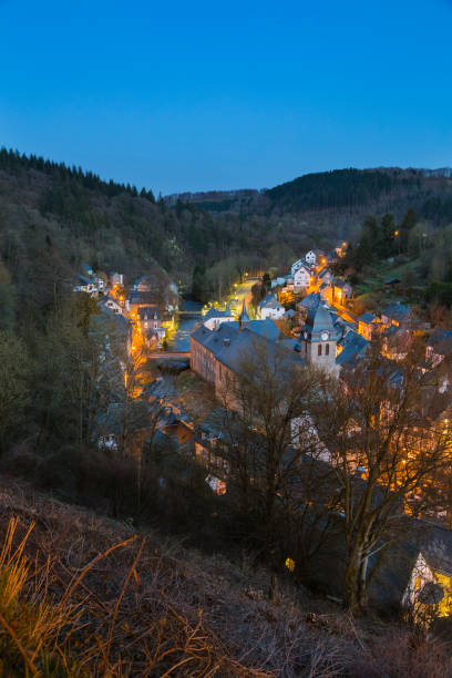 istock Monschau And Rur At Night, Germany 1381109919