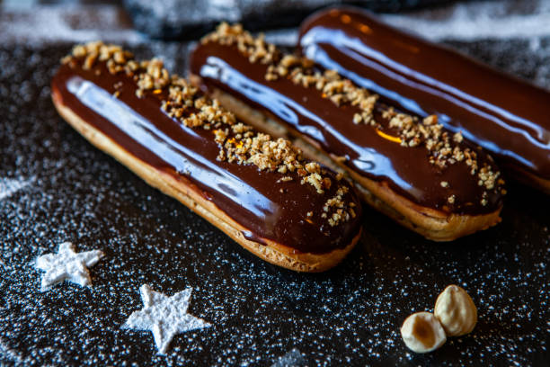 istock Traditional french eclairs with chocolate 1381138762