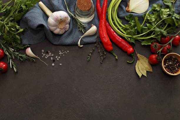 istock Spices and vegetables food background. 1381183224