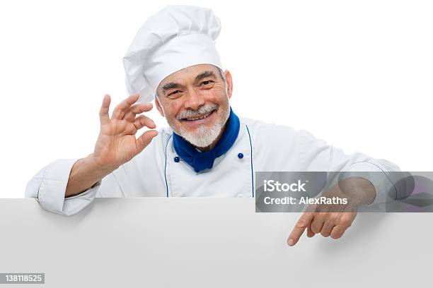 Handsome Chef Stock Photo - Download Image Now - Chef's Whites, Menu, OK Sign