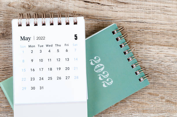 istock May 2022 desk calendar on the table. 1381219100