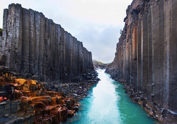 istock Awesome basalt Studlagil Canyon in Iceland. Aerial view 1381238652