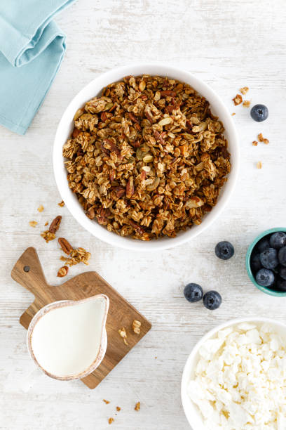 istock Granola with nuts and seeds. Top view 1381247836