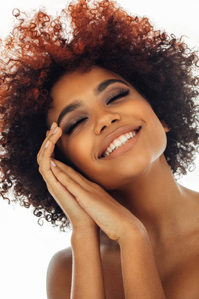 istock Beautiful afro woman with perfect make-up 1381272176