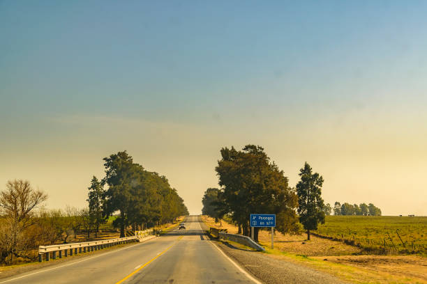 Day outdoor scene at rural highway, flores, uruguay