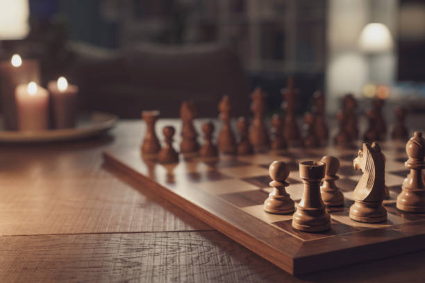 istock Luxury chess set at home 1381308958