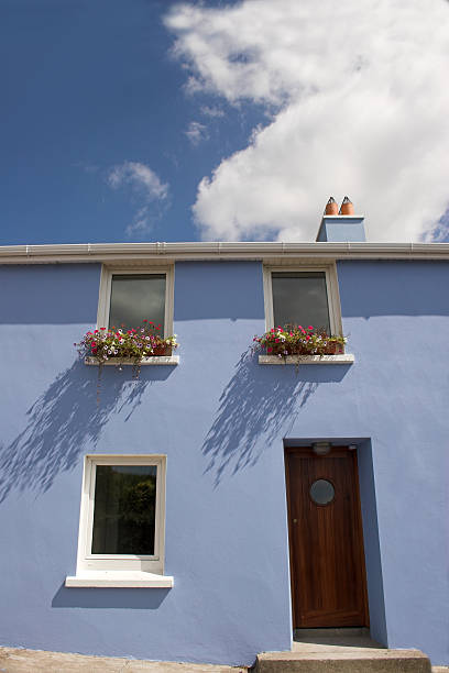 アイルランドの青い家 - republic of ireland irish culture cottage door ストックフォトと画像