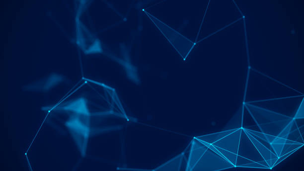 istock Business futuristic backdrop. Network connection structure cyberspace with moving particles. Abstract cyber security background. 3D rendering. 1381343562