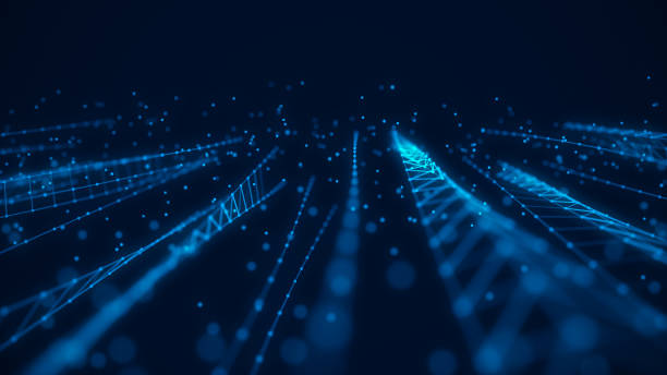 istock Cyber network connection background. Abstract connecting dots and lines. Molecular background with DNA. Big data visualization. 3d rendering. 1381344139