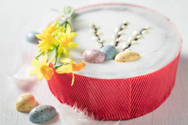 istock Delicious Easter cake in the shape of an egg 1381349042