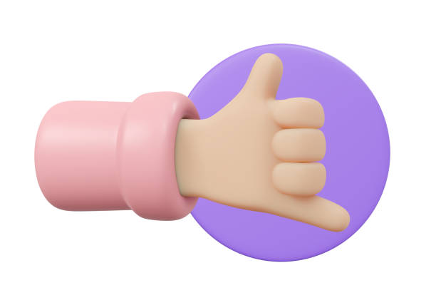 istock 3D Rendering of phone calling hand sign isolate on white background. 3D Render illustration cartoon style. 1381351023