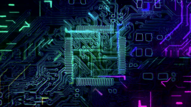 Circuit Board CPU Processor Microchip, Advanced Technology Concept