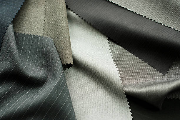 Textile polyester Samples of polyester fabric  for men's suit spandex stock pictures, royalty-free photos & images