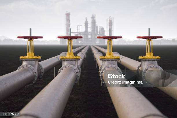 Oil Refinery And Pipeline Stock Photo - Download Image Now - Natural Gas, Gas, Pipeline