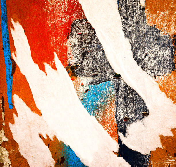 istock Old ripped torn crumpled posters grunge textures backgrounds 1381378936