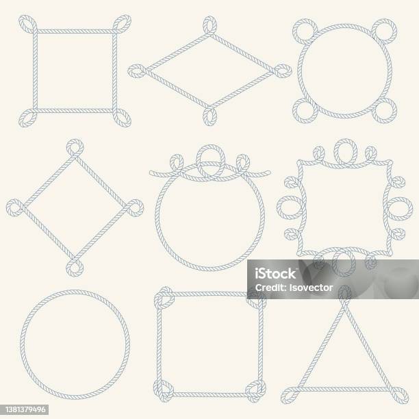 Boat Rope Borders Nautical Rope Borders Set Stock Illustration - Download Image Now ...