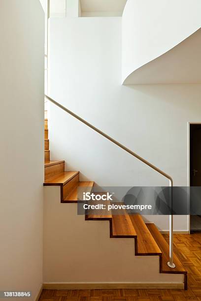 Interior Duplex Wooden Stairs Stock Photo - Download Image Now - Apartment, Architecture, Beauty