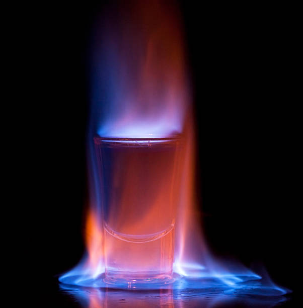 istock Burning drink in shot glass on a table 138140212