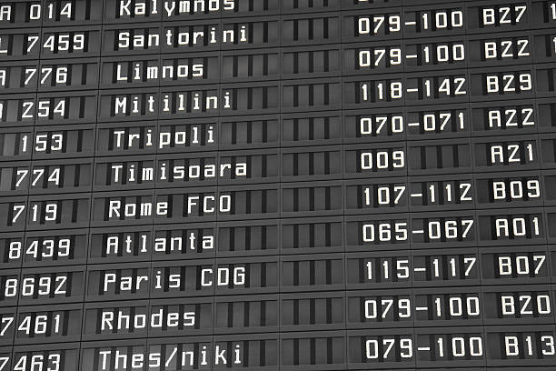 istock Flight information board in airport terminal 138140285