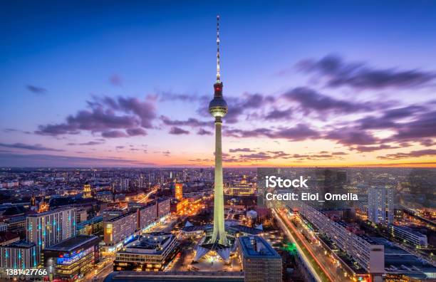 Berlin Skyline Panorama With Famous Tv Tower At Alexanderplatz Germany Stock Photo - Download Image Now