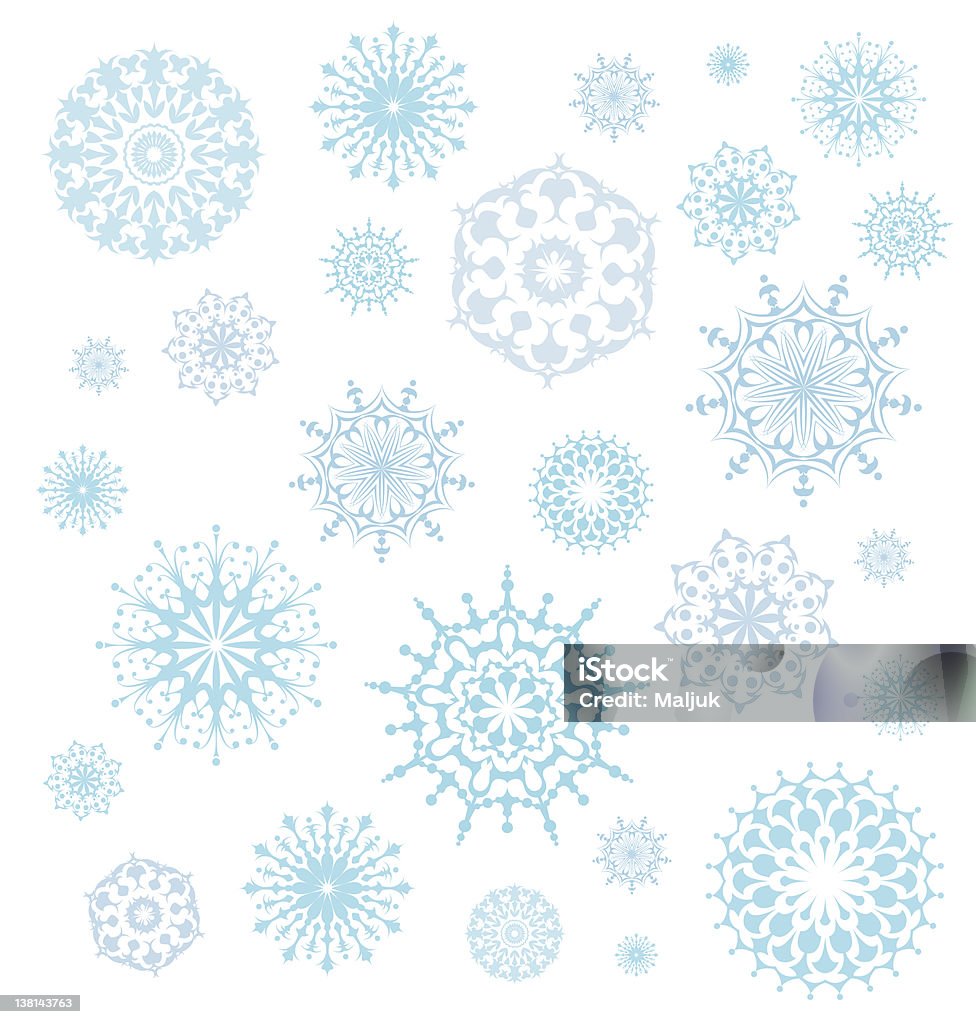 Vector snowflakes - arte vectorial de Azul libre de derechos