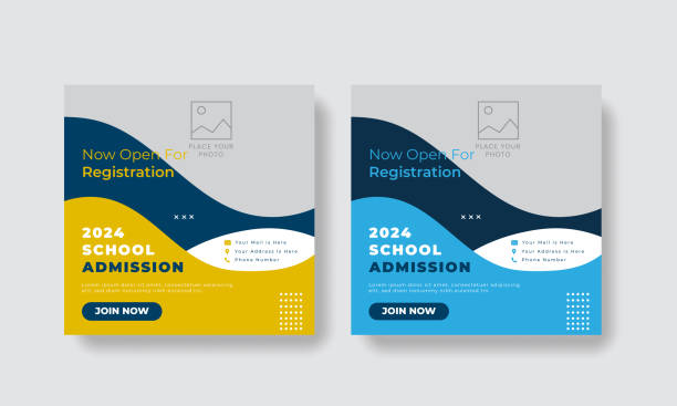 School education admission social media post & web banner template School education admission social media post & web banner template
Feature: Square Size, Editable File, Free font used. high school enrollment stock illustrations