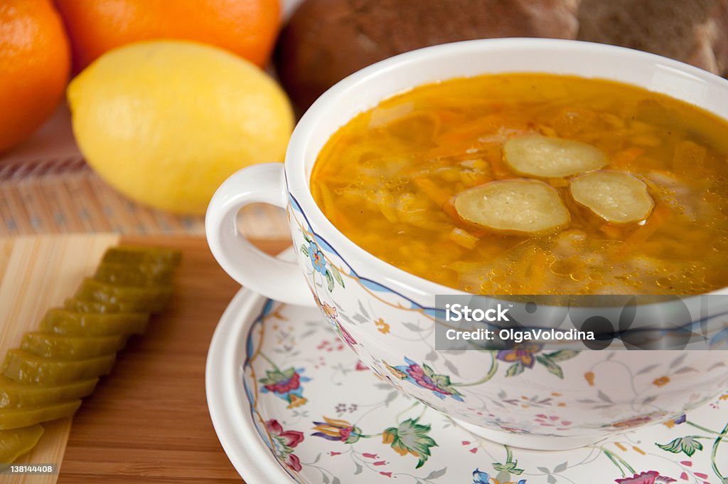 delicious soup made from pickled A delicious soup made from pickled cucumbers - pickle Cooking Stock Photo