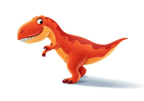 Vector illustration of cartoon tyrannosaurus illustration for children