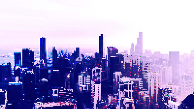 T/L Pixel Art Metropolis, Aerial View of Chicago Skyline / Chicago, Illinois