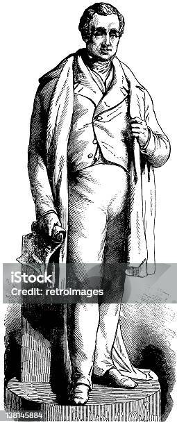 Statue Of Kolej Pioneer George Stephenson Przedstawiony London Wiadomości - Stockowe grafiki wektorowe i więcej obrazów Akwaforta