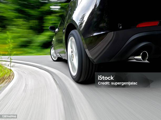 Driving A Car Stock Photo - Download Image Now - Car, Sports Car, Rear View
