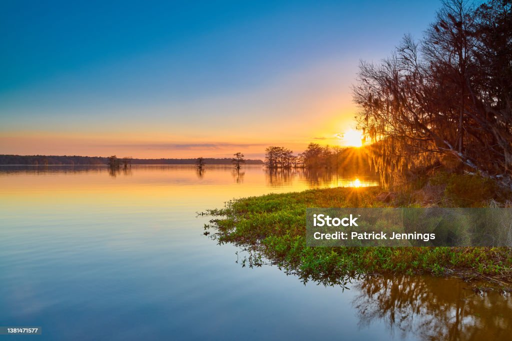 Sunset at Lake Talquin State Park near Tallahassee, FL. Florida - US State Stock Photo