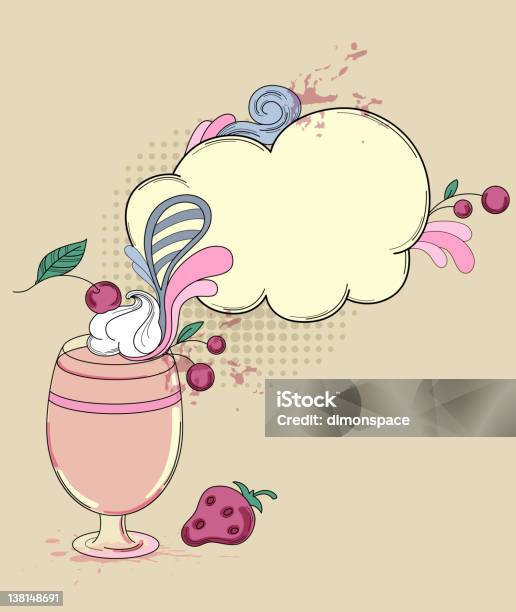 Drink With Strawberry Stock Illustration - Download Image Now - 1940-1949, Berry Fruit, Blob