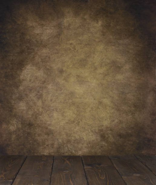 istock Brown wooden table and white wall 1381499894