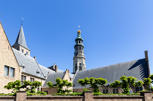 Lange Jan church in the historic center of Middelburg in Zeeland in The Netherlands