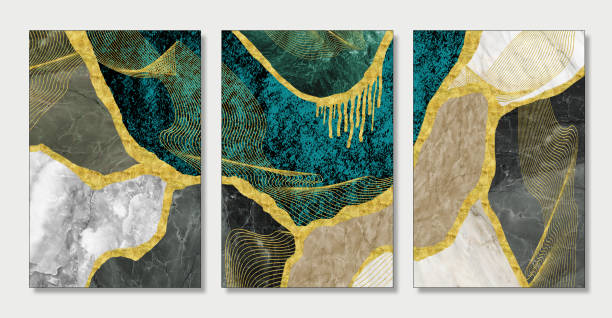 istock 3d abstract marble wallpaper for wall frame .Resin geode and abstract art, functional art, like watercolor geode painting. golden, blue, turquoise, black, gray, white and gray background 1381533810