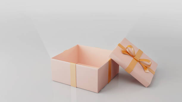istock Blank gift box with gold ribbon.3d rendering 1381566560