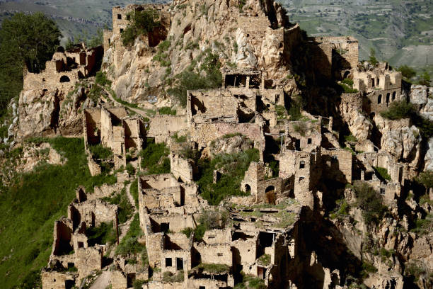 istock Abandoned mountain village Gamsutl, Dagestan. 1381567943
