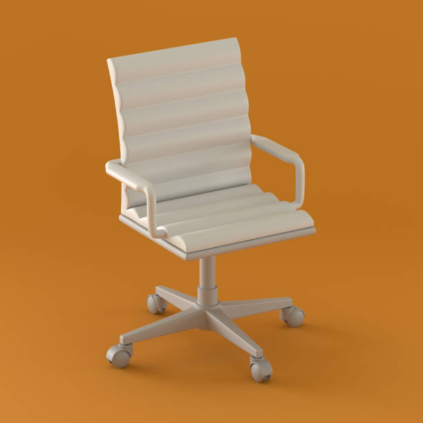 istock Office Chair with Monochrome Single in Orange Background, 3d Rendering 1381568003