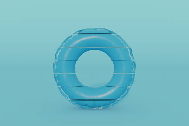 istock Sliced inflatable ring, summer holiday and travel background 1381569144