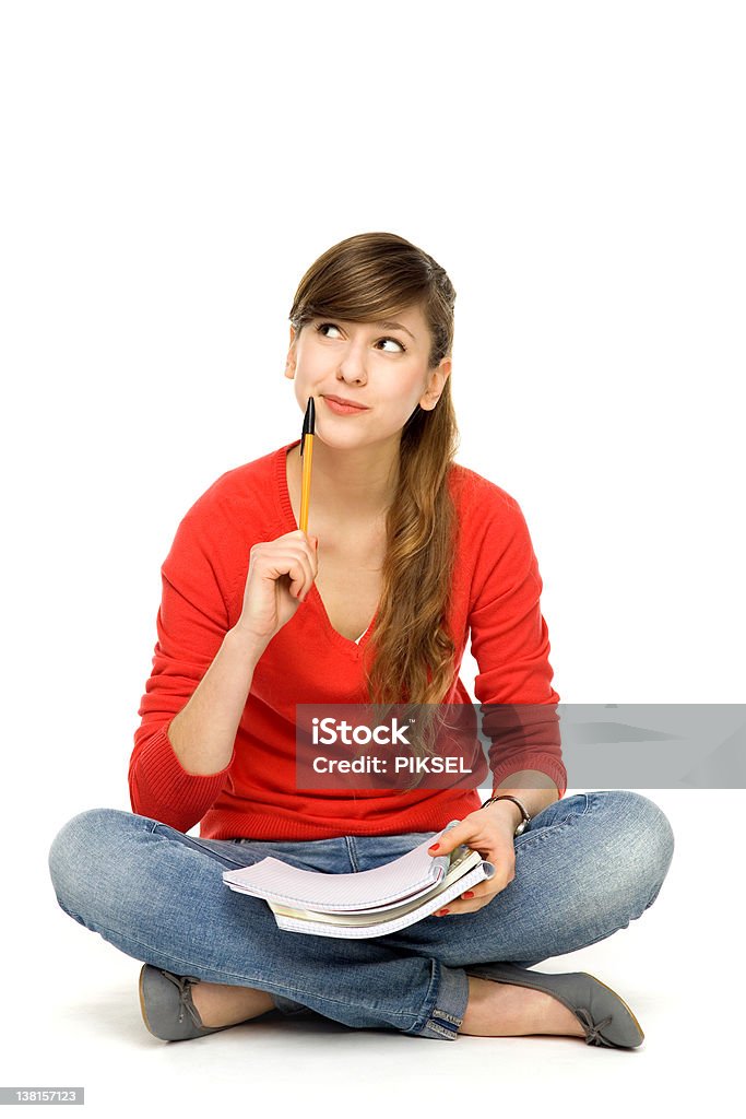 Female student thinking Learning Stock Photo