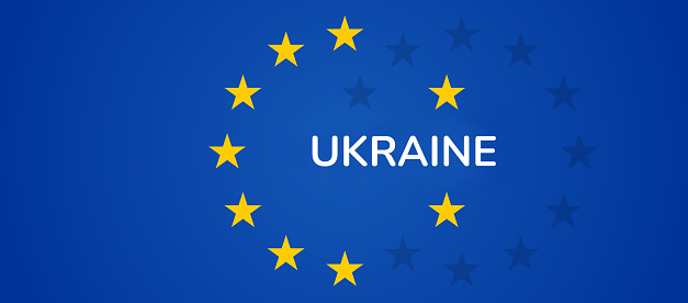 concept of combined Ukraine and Europe 3d-illustration