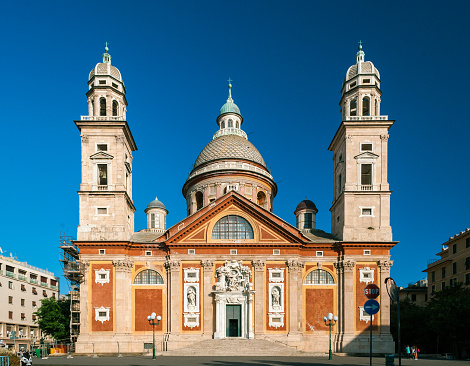The church of Santa Maria Assunta at the top of Carignano hill in Genoa (Liguria, Italy)