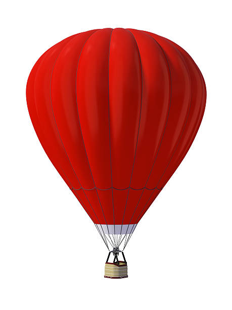 istock A red hot air balloon on a white background 138160495