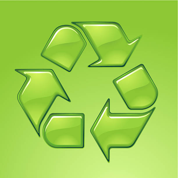 Glossy Recycle vector art illustration