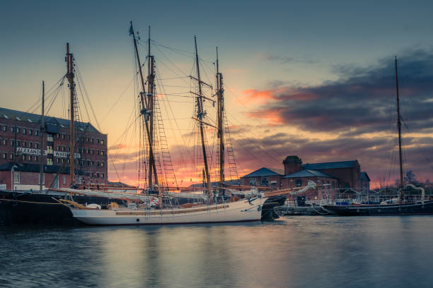 istock Golden hour at the docks 1381638795