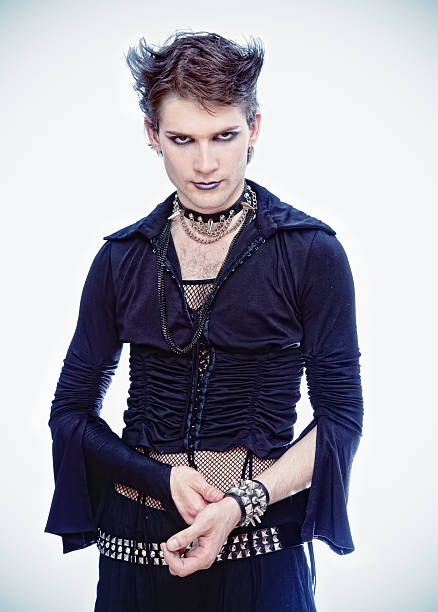 goth-style man goth-style man isolated photo emo stock pictures, royalty-free photos & images