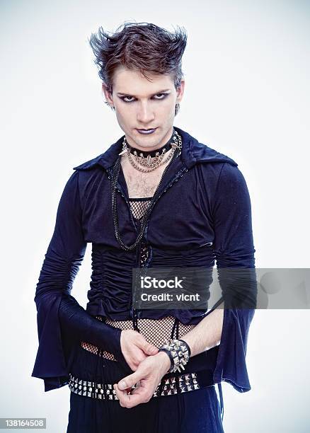 Gothstyle Man Stock Photo - Download Image Now - Men, Goth, Emo
